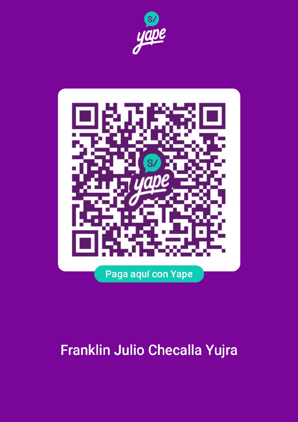 Código Yape para contribuir